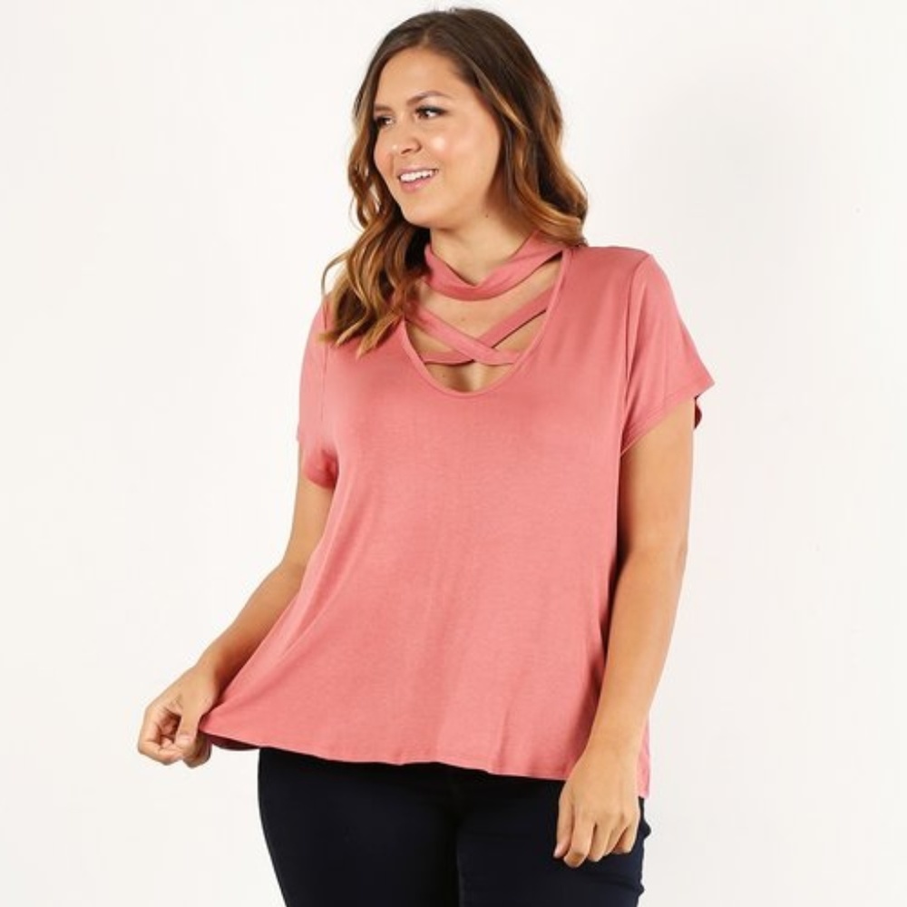 Peach Strappy Plus Top